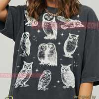 Owls Vintage Illustration Comfort Colors&reg; Tshirt, Witchy Aesthetic Tees, Nature Lover Sweater, N