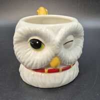 Sculpted Hedwig Owl Mug: Winking Fantasy Ceramic Coffee Cup