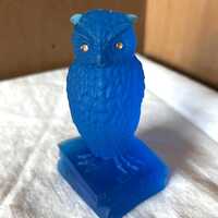 Westmoreland Blue Satin Glass Owl Figurine