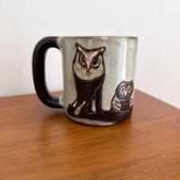 Mara Art Pottery Mexico Stoneware Owl Mug Collectible