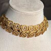 Vintage Monet Necklace Gold with Owl Links 1970&rsquo;s Fantasia Collection