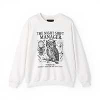 Night Shift Manager owl sweatshirt | Crewneck