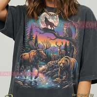 Bear Moose Deer Owl Wolf Comfort Colors&reg; Tshirt, Wildlife Nature Tees, Howling Moon Sweater, For
