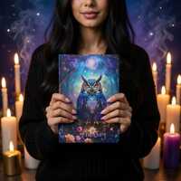 Personalized Owl Journal, Custom Owl Hardcover Notebook, Night Forest Art Diary, Manifestation and A