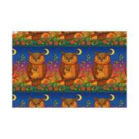 Autumn Owl Pattern Gift Wrap Paper | Fall Leaves Moon Wrapping Paper