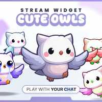 STREAM WIDGET - Owls // Twitch & YouTube - StreamElements (Instant Download)