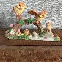 Vintage Owls Woodland Figurine, resin, 4.75&rdquo;l x 2.75&rdquo;t x 1.5&rdquo;d