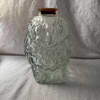 Vintage "Wise Old Owl" Glass Bank