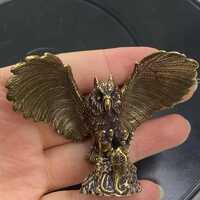 Brass Owl Figurine Zen Bird Sculpture Vintage Desk Decor Collectible Animal Ornament Gift