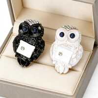 Vintage Owl Brooch Enamel Rhinestone Owl Pin Cute Animal Brooch Lapel Pin for Coat Scarf Suit Party 