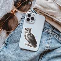 Vintage Owl Sticker Waterproof Owl Sticker Ornithology Sticker for Bird Watcher Gift Great Horned Ow