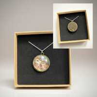 Hand Painted Owl Necklace, Mama and Baby Pendant, Woodland Jewelry, Cottagecore Nature Necklace, Uni