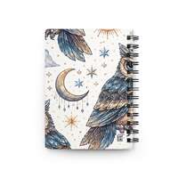 Celestial Owl Spiral Bound Journal | Moon Stars Notebook