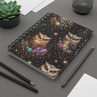 Mystical Owl and Crystals Spiral Notebook | Spiral Bound Journal