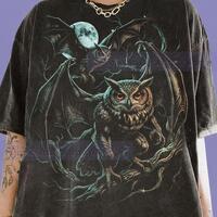 Mothman Cryptid Owl Creature Folklore Urban Legend Comfort Colors® Tshirt, Dark Forest Moon Vint
