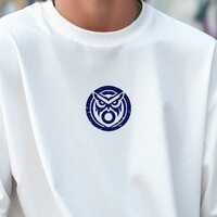 Japanese Kamon Crest T-Shirt, Letter O Owl, Distressed Small Chest Logo, Unisex Streetwear Tee