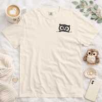 Cute Baby Owl Pocket Shirt, Owl Peeking Pocket Tee, Funny Owl T-Shirt, Cute Owl Lover Gift, Woodland