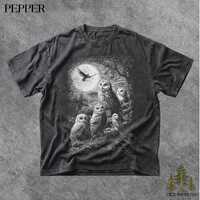 Vintage Owl Moon Shirt, Night Owl Graphic Tee, Gothic Wildlife Owl Shirt, Dark Academia Owl Lover Gi