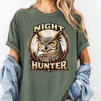 Night Hunter Owl Shirt, Owl Lover Gift, Night Owl Shirt, Wildlife Animal Tee, Owl Graphic Shirt, Nat