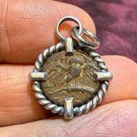 200-133 BC Owl & Athena Goddess of Wisdom, Strategy, Crafts on Ancient Greek bronze artifact coi