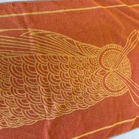 Vintage Brownish Orange and Gold Owl Design Beach Towel by Gramercy Brazil