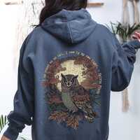 Owl Sylvia Plath Quote Hoodie | Comfort Colors | Boho Literary Art | Full Moon Nature Top