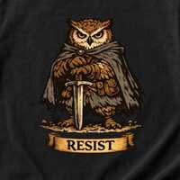 Resist Owl Shirt, Fight Fascism Political Protest, Pro Democracy Fantasy Animal, Anti Fascist Resist