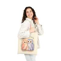 Watercolor Owl Family Cotton Canvas Tote Bag | Cozy Market Tote