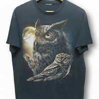 Vintage 90s Owl Moon Graphic T-Shirt | Retro Forest Bird Tee