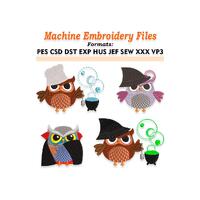 Bundle of Owls Embroidery design files. Sizes 2", 3", 4", 5", 6", 7", 
