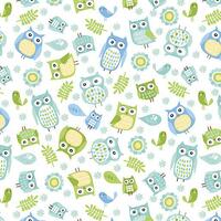 Owl Happy Tossed Owls Fabric BTY, Playhouse Pals Benartex 13208-82, 100% Cotton Fabric By the Yard