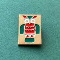 RARE Owl Pin. Vintage collectible badge, Soviet Union, Made in USSR A7