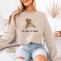 We Ride at Dawn T-Shirt, Funny Owl and Squirrel Sweatshirt, Comfort Colors 1717, Chaotic Animal Shir