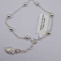 Sterling Silver Owl Charm Station Bracelet