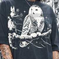 Vintage Snowy Owl 90S Graphic Style Comfort Colors&reg; Tshirt, Animal Lover Retro Bird Faded Tees, 