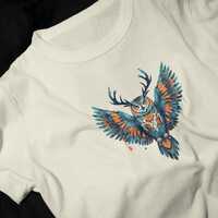 Colorful Geometric Owl Shirt | Vibrant Winged Owl T-Shirt