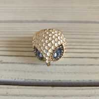 Owl Rhinestone Ring Vintage