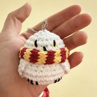 Crochet Hedwig Owl Keychain |Harry Potter Inspired Amigurumi Plush Accessory|Handmade Wizarding Worl