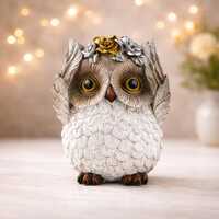 Owl Figurine Resin | Decorative Owl Statue for Bookshelf | Desk or Nightstand | Cozy Home Decor Acc
