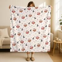 Owl Baby Blanket, Magic Wizard Nursery Decor, Cute Owl Blanket for Kids, Whimsical Forest Animal Th