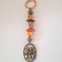Purse Charm Owl Zipper Pull Keychain Backpack Charm 4"