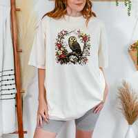 Comfort Colors T-Shirt, Owl Design Shirt, Dark Cottagecore Shirt, Woodland Aesthetic Shirt,  Bird Lo