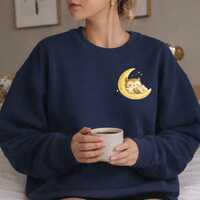Cute Sleeping Owl Sweatshirt, Cozy Night Owl Aesthetic Crewneck, Cottagecore Moon Owl Sweater, Soft