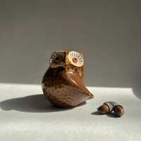 Vintage Owl Ornament ~ Whimsical 1970s Owl Figurine ~