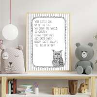 Nursery Children&rsquo;s Room Art Print - Owl & Quote - A4 Wall Art