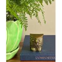 Vintage Mid Century Brass Owl Figurine Garden Decor MCM