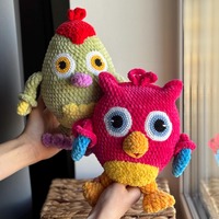Crochet Owl, Crochet Woodpecker, Amigurumi Forest Animals