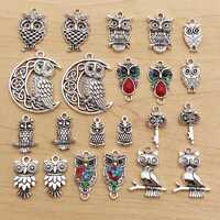 Owl Charm Pendant, Antique Alloy Animal Jewelry Findings for DIY Necklace Bracelet Earring Making