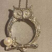 Magnifying Owl Pendant Necklace