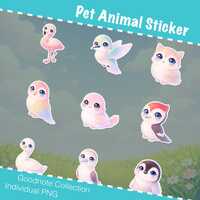 Bird Sticker Pack | Pastel Flamingo Penguin Owl PNG | Digital Planner Stickers
